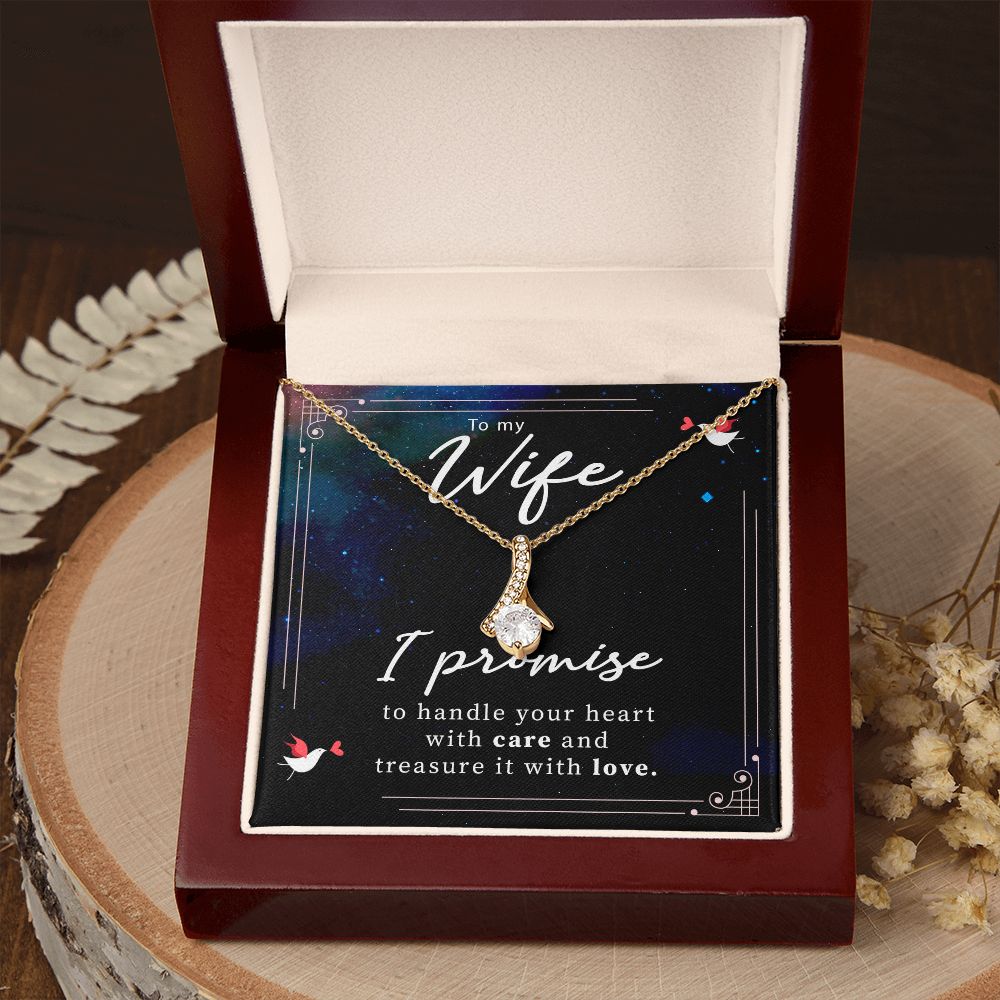 Birthday For Wife, Love Necklace Gifts For Wife From Husband, To My Soulmate Necklace For Women, To My Wife Necklace Wedding Anniversary, I Love You, Love Knot Meaningful Necklace Message Card and Gift Box Styles on Birthday, Christmas, Anniversary Allrui