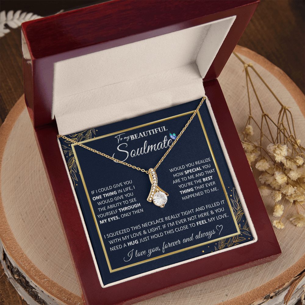 Couples Gifts, To My Dear Wife Necklace Gifts From Husband, Wedding For Wife From Husband, Wife Birthday From Husband, To My Beautiful Wife, Necklace Custom Name Message Card and Gift Box Styles on Birthday, Christmas, Wedding, Anniversary Allruing Neckla
