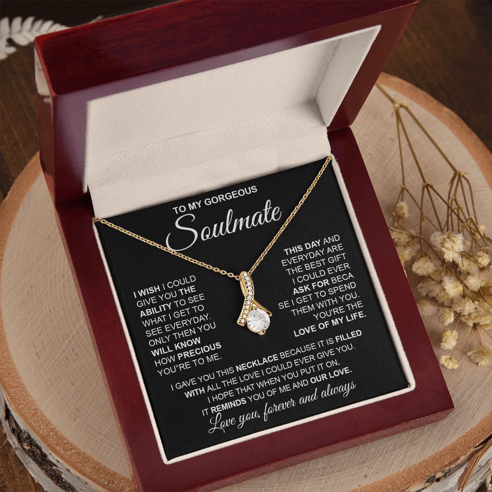 to My Soulmate Necklace from Husband, Necklaces for Wife from Husband, to My Soulmate Necklace for Women, Soulmate Jewelry for Wife Valentine Jewelry Gifts for Wife Birthday Gifts from Husband Allruing Necklace