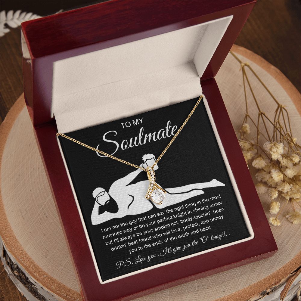 To My Soulmate Necklace For Women, Funny Gifts For Girlfriend,Valentine Christmas Presents For Girlfriend, Best Birthday Meaningful Gift Ideas For Wife, Women Romantic Jewelry For Her Anniversary Message Card and Gift Box Styles Allruing Necklace