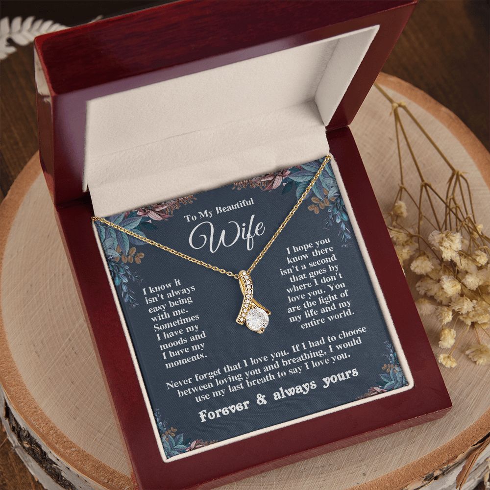Valentine Gifts for Wife Necklace from Husband, Gifts for Wife from Husband, Birthday Gifts for Her Gifts Soulmate Message Card and Necklace Gift Box Gift Box Styles on Birthday, Wedding, Anniversary, Valentine Allruing Necklace