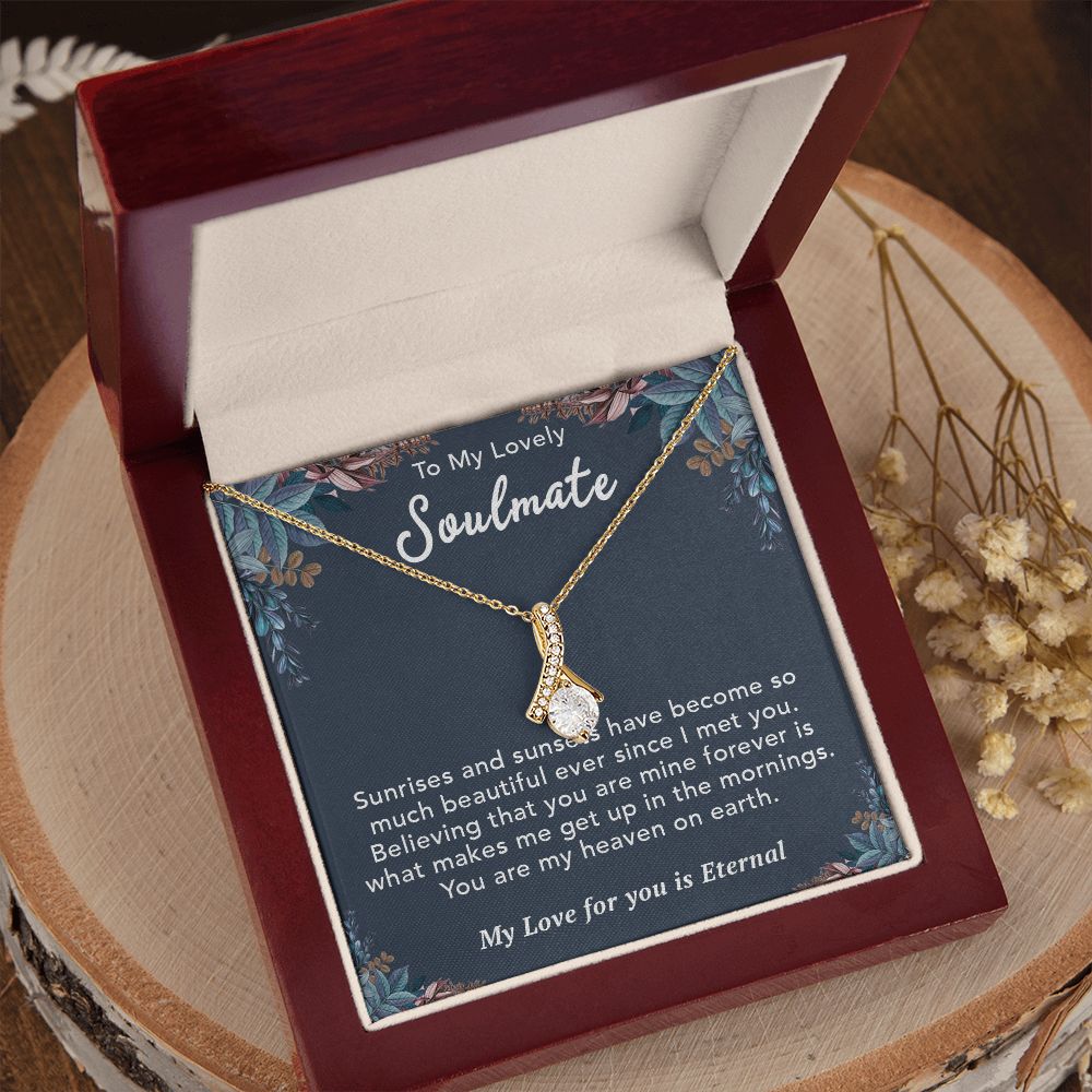 To My Lovely Soulmate Necklace Gift From Husband To My Badass Wife Pendant Birthday Jewelry with Message Card and Gift Box. Gift for Wife. Necklace Gift Set for Wife Necklace Gifts Box Gift Box Styles Allruing Necklace