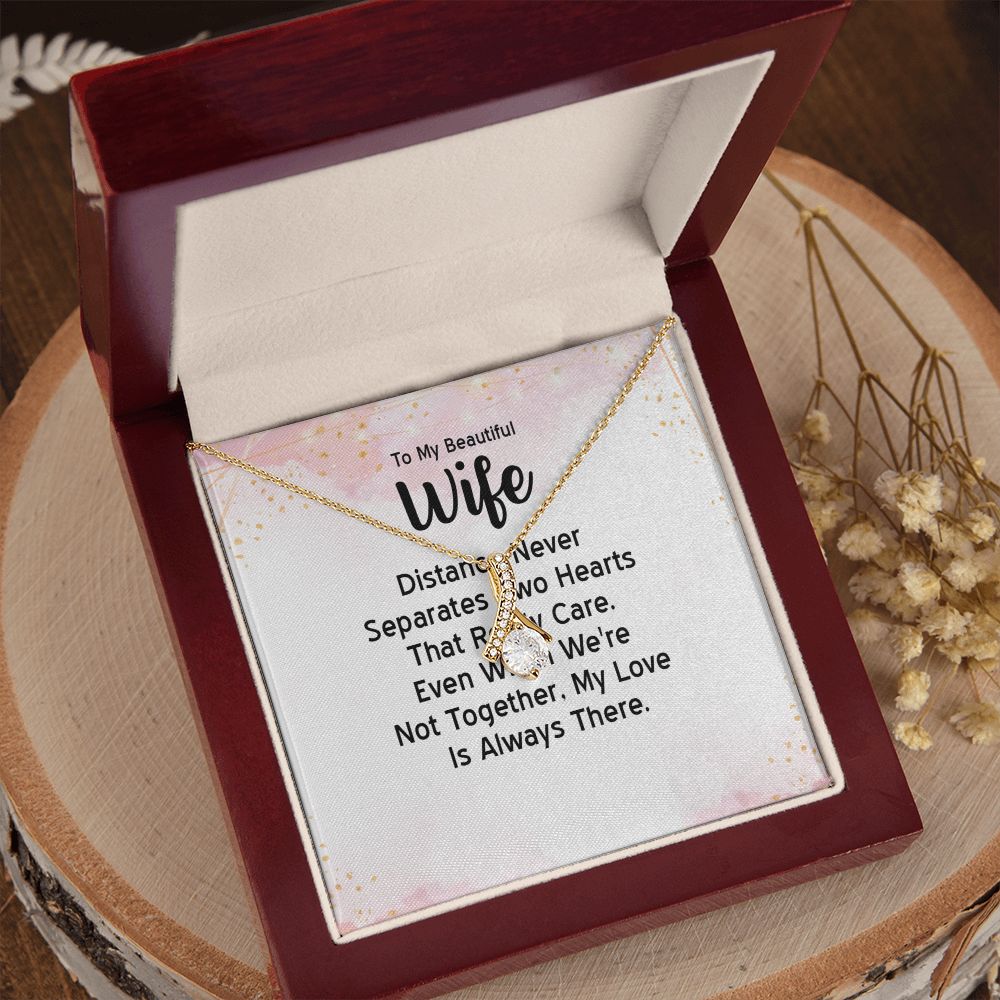 Couples Gifts, Beautiful Wife Necklace Gifts From Husband, Wedding Anniversary Jewelry For Wife From Husband, Wife Birthday From Husband, To My Unbiological Sister Message Card and Gift Box styles On Birthday, Christmas, Anniversary  Allruing Necklace