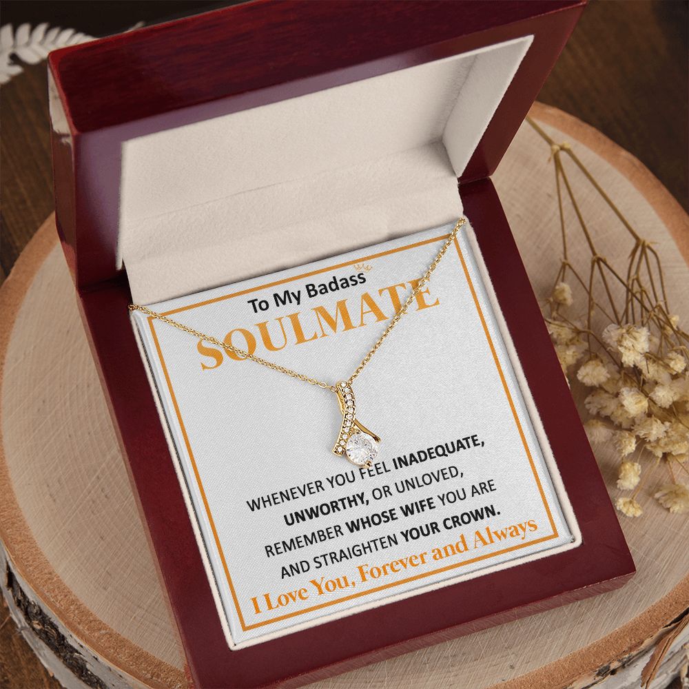 Couples Gifts, To My Dear Wife Necklace Gifts From Husband, Wedding Anniversary Jewelry For Wife From Husband, Wife Birthday From Husband, Necklace Custom Name Message Card and Gift Box Styles on Birthday, Christmas, Wedding, Anniversary Allruing Necklace