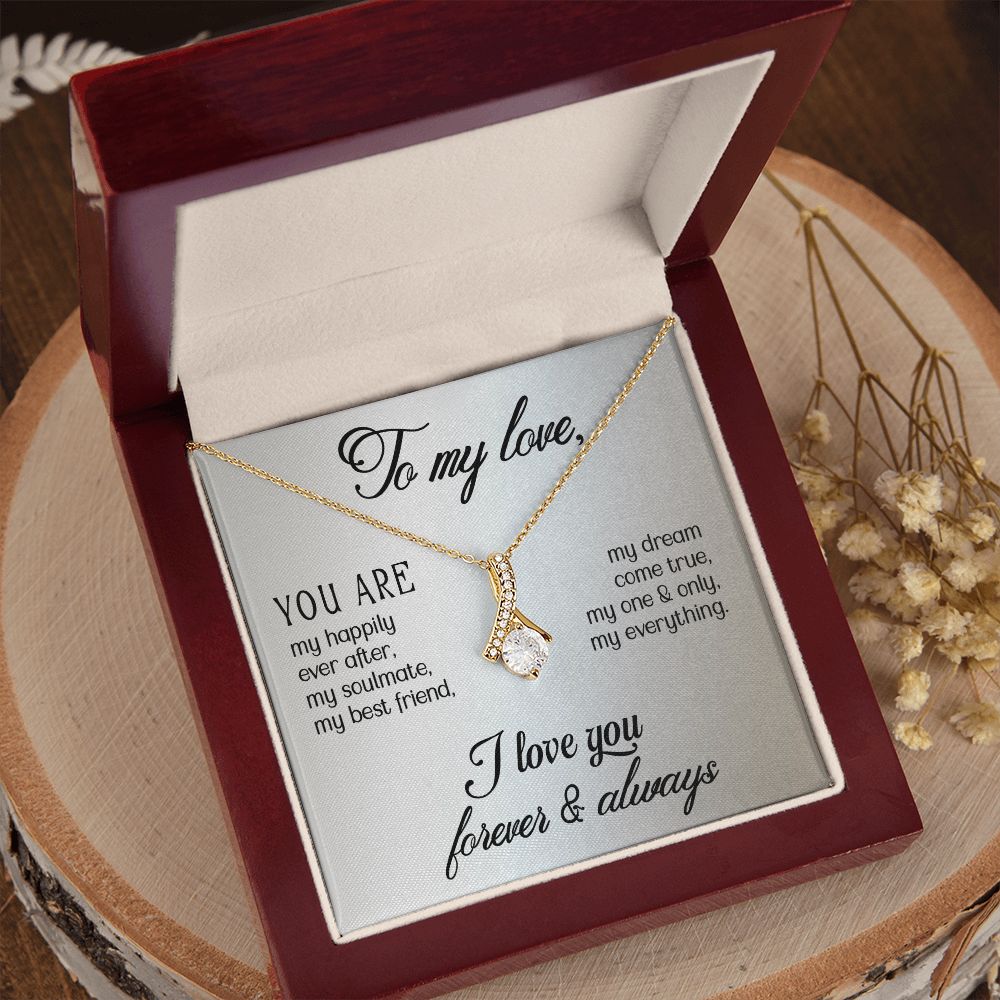 To My Love "Promise NecklaceGift for Fiance, Girlfriend, Future Wife, Wife. Fiance, Girlfriend, Future Wife, Wife Gift, Love Knot Meaningful Necklace Message Card and Gift Box Styles on Birthday, Christmas, Anniversary Allruing Necklace