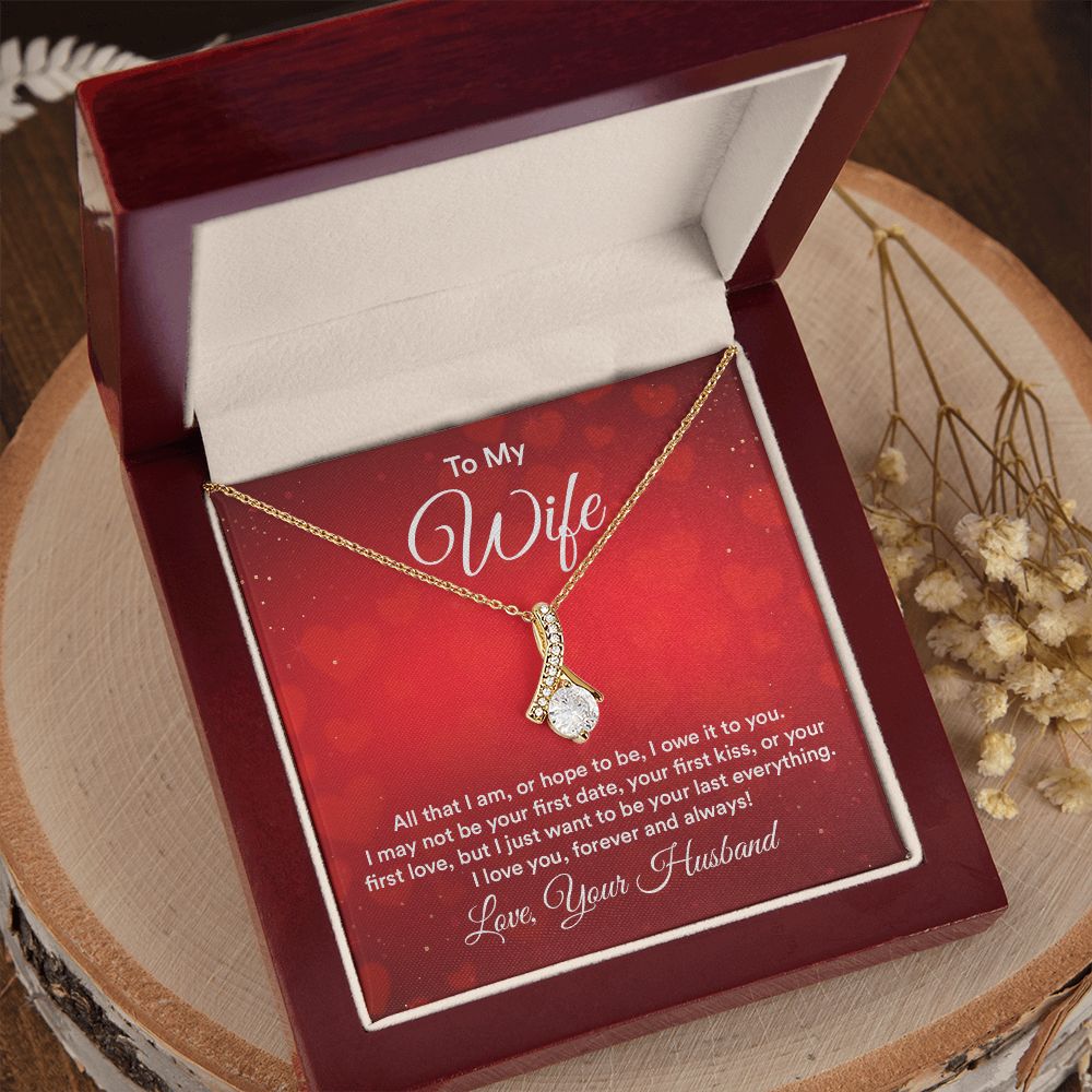 Couples Gifts,My Wife Necklace Gifts From Husband, Wedding Anniversary Jewelry For Wife From Husband, Wife Birthday From Husband, To My Soulmate Message Card and Gift Box styles On Birthday, Christmas, Anniversary  Allruing Necklace