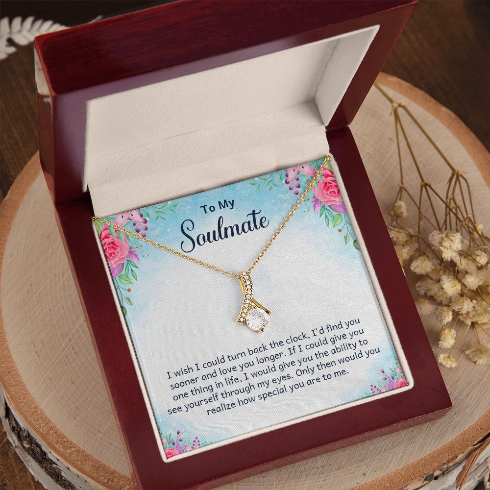 Couples Gifts Necklace To My Soulmate Necklace Gifts For My Wife, Love Knot Meaningful Necklace Message Card and Gift Box Styles on Birthday, Christmas, Anniversary Allruing Necklace