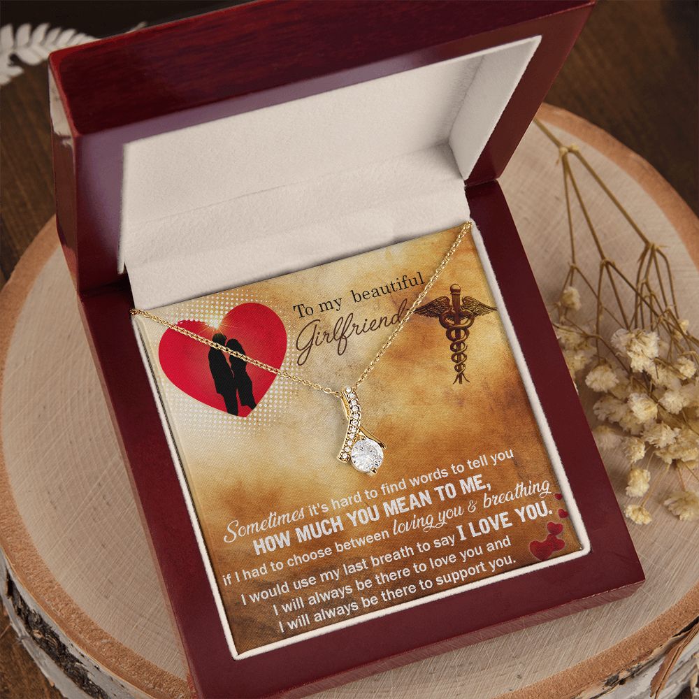 Couples Gifts, Nusre Wife Necklace Gifts From Husband, Wedding Anniversary Jewelry For Wife From Husband, Wife Birthday From Husband, To My Beautiful Girlfriend Message Card and Gift Box styles On Birthday, Christmas, Anniversary  Allruing Necklace