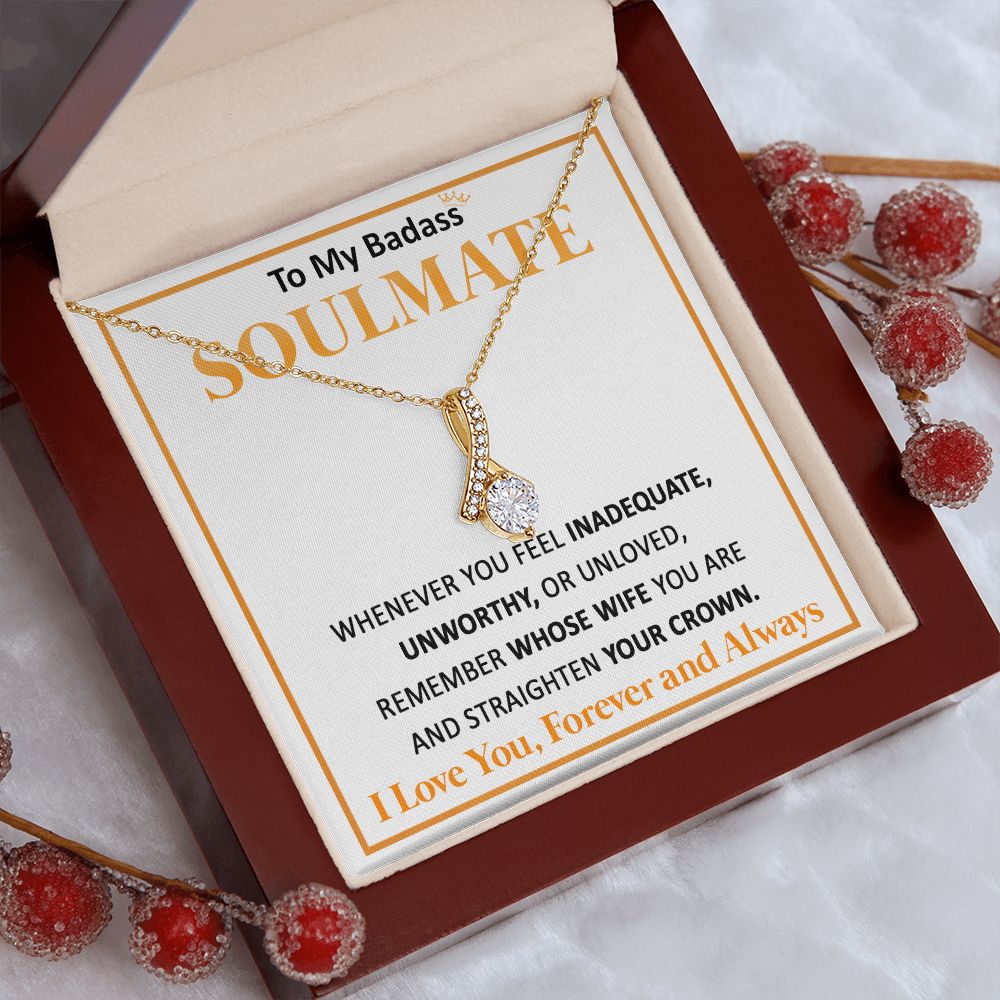 Couples Gifts, To My Dear Wife Necklace Gifts From Husband, Wedding Anniversary Jewelry For Wife From Husband, Wife Birthday From Husband, Necklace Custom Name Message Card and Gift Box Styles on Birthday, Christmas, Wedding, Anniversary Allruing Necklace