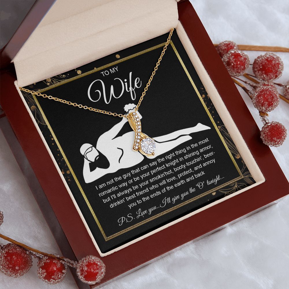 To My Wife Necklace For Women, Funny Gifts For Girlfriend,Valentine Christmas Presents For Girlfriend, Best Birthday Meaningful Gift Ideas For Wife, Women Romantic Jewelry For Her Wedding Message Card and Gift Box Styles Allruing Necklace