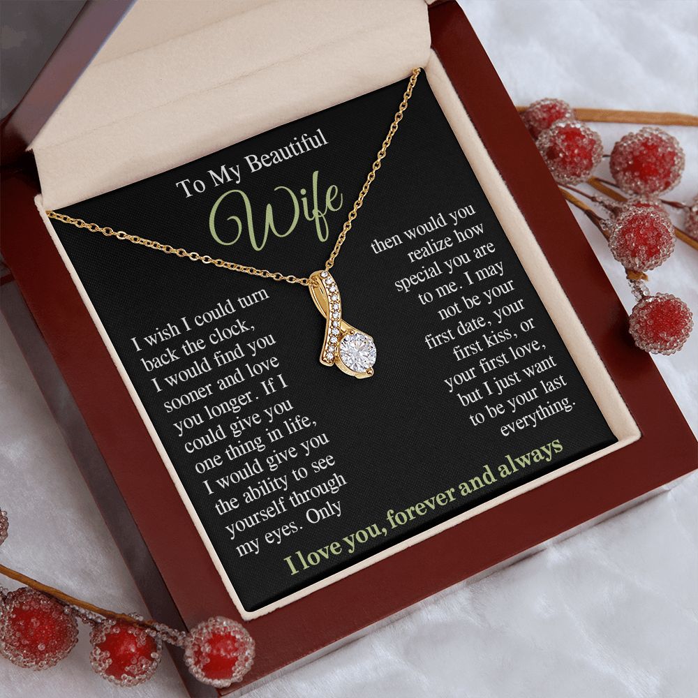 To My Beautiful Soulmate Necklace Gift for Her, Wife Gifts From Husband, Anniversary Gifts For Wife From Husband To My Soulmate Necklace Message Card and Necklace Gift Box Gift Box Styles on Birthday, Wedding, Anniversary, Valentine Allruing Necklace