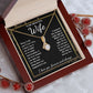 To My Beautiful Wife Necklace Gift for Her, Soulmate for Wife Valentine Gifts from Husband, Wedding for Women, Soulmate Gifts, Message Card and Necklace Gifts Box Gift Box Styles on Birthday, Wedding, Anniversary, Valentine Allruing Necklace