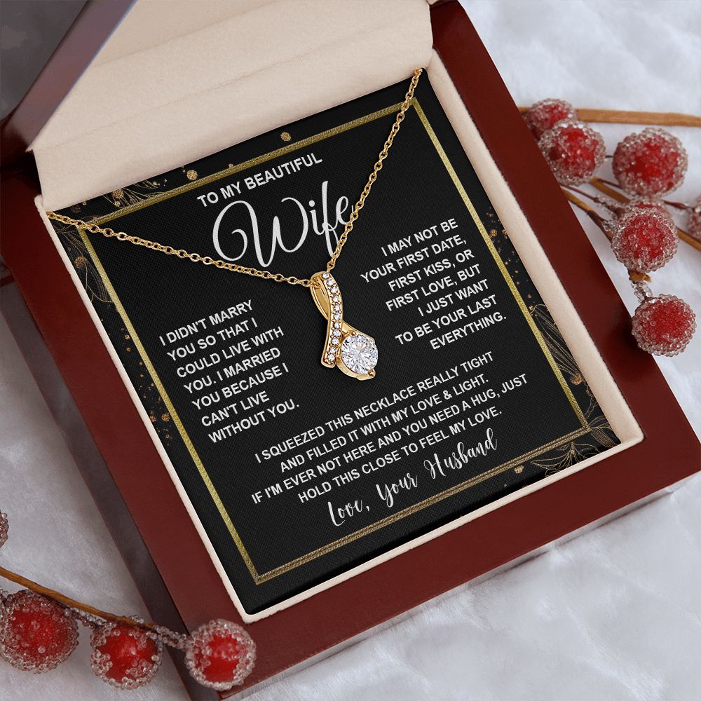 Wife Necklace Gifts From Husband, For Wife From Husband, Soulmate Anniversary Gifts From Husband, Necklaces For Wife From Husband To My Wife Necklace Message Card and Necklace Gift Box Gift Box Styles on Birthday, Wedding, Anniversary, Valentine Allruing