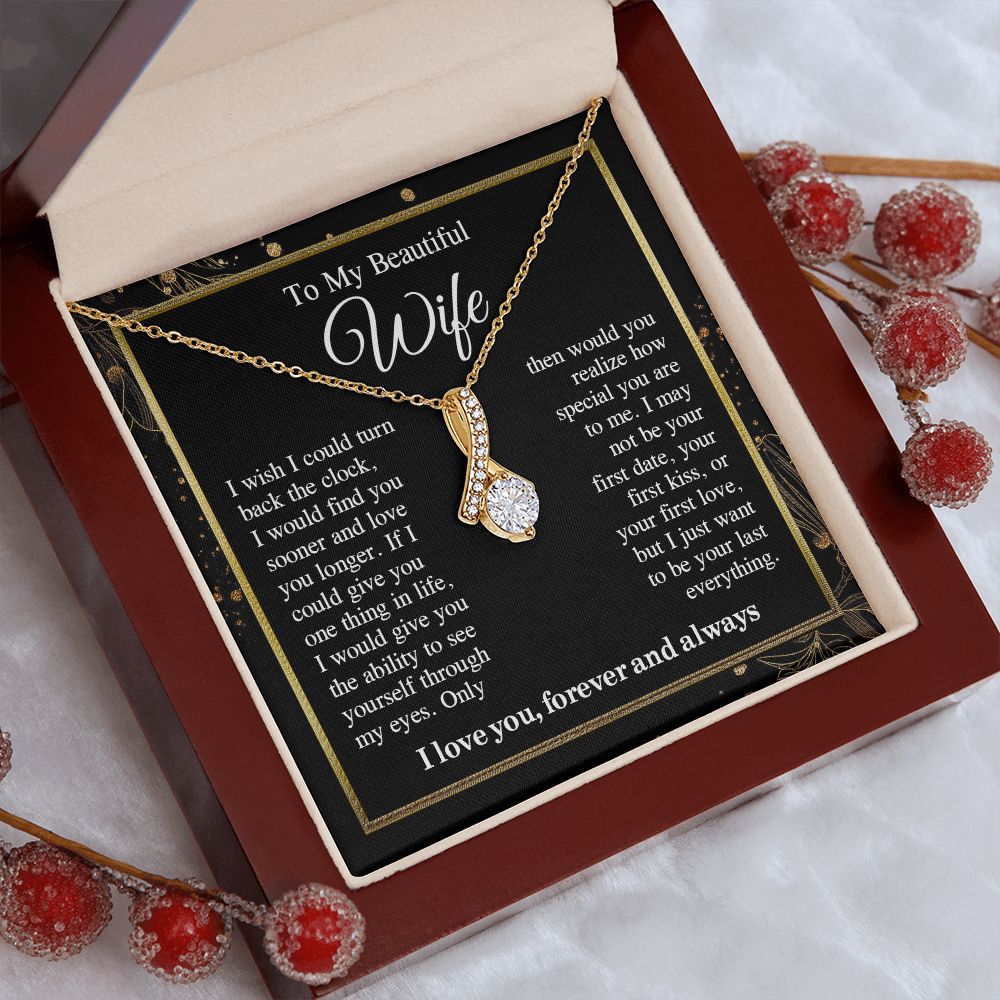 To My Beautiful Soulmate Necklace Gift For Her, Wife Gifts From Husband, Anniversary Gifts For Wife From Husband To My Wife Necklace Message Card and Necklace Gift Box Gift Box Styles on Birthday, Wedding, Anniversary, Valentine Allruing Necklace