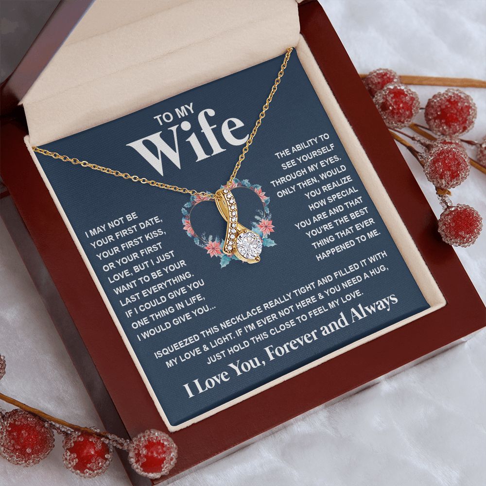 Couples Gifts Necklace To My Soulmate Necklace Birthday Christmas Jewelry Romantic Gift For My Wife Pendant Jewelry with Message Card and Box Necklaces for Women Valentines Day Happy Anniversary Wedding Present Allruing Necklace