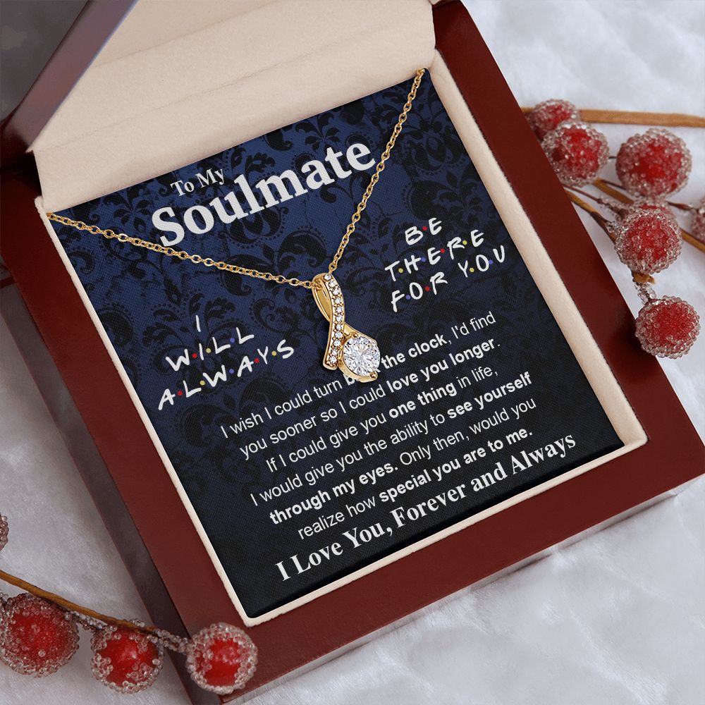 To My Soulmate Necklace To My Future Wife Necklace Gifts, Promise Necklace For Her, Fiance Gifts For Her, Valentine Necklace Gifts For Soulmate From Husband With Message Card Box LED, Soulmate Necklace For Women, To My Wife Necklace Allruing Necklace