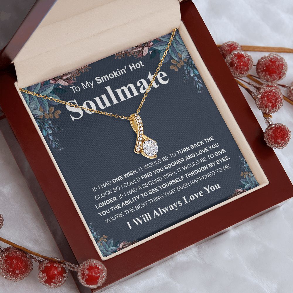 Gifts For Soulmate Birthday Gifts From Husband Necklace Valentines Day, Necklace for Future Soulmate, Wedding Birthday Jewelry for Wife Necklace Gifts from Husband - Soulmate Gift Necklace with Message Card and Gift Box Allruing Necklace
