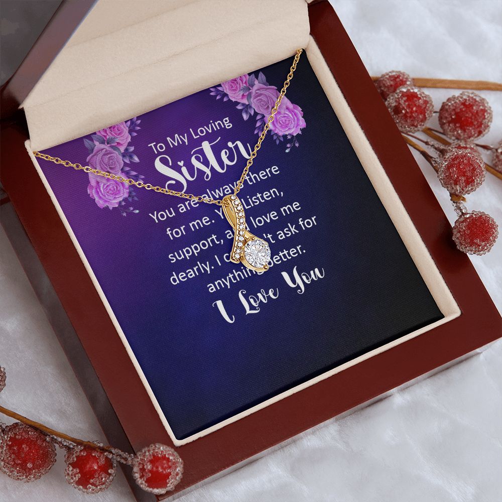 Couples Gifts, Loving Sister Necklace Gifts From Husband, Wedding Anniversary Jewelry For Wife From Husband, Wife Birthday From Husband, To My Unbiological Sister Message Card and Gift Box styles On Birthday, Christmas, Anniversary  Allruing Necklace