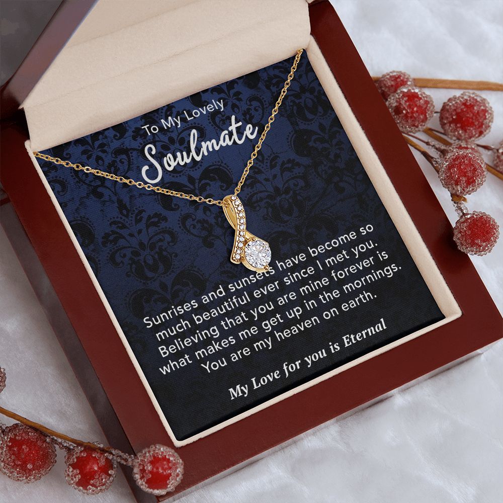 To My Lovely Wife Necklace Gift From Husband To My Badass Wife Pendant Wedding Jewelry with Message Card and Gift Box. Gift for Wife. Necklace Gift Set for Wife Necklace Gifts Box Gift Box Styles Allruing Necklace