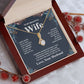 Wife Necklace Gift From Husband To My Badass Wife Valentines Days Anniversary Jewelry with Message Card and Gift Box. Gift for Wife. Necklace Gift Set for Wife Message Card and Necklace Gifts Box Gift Box Styles Allruing Necklace