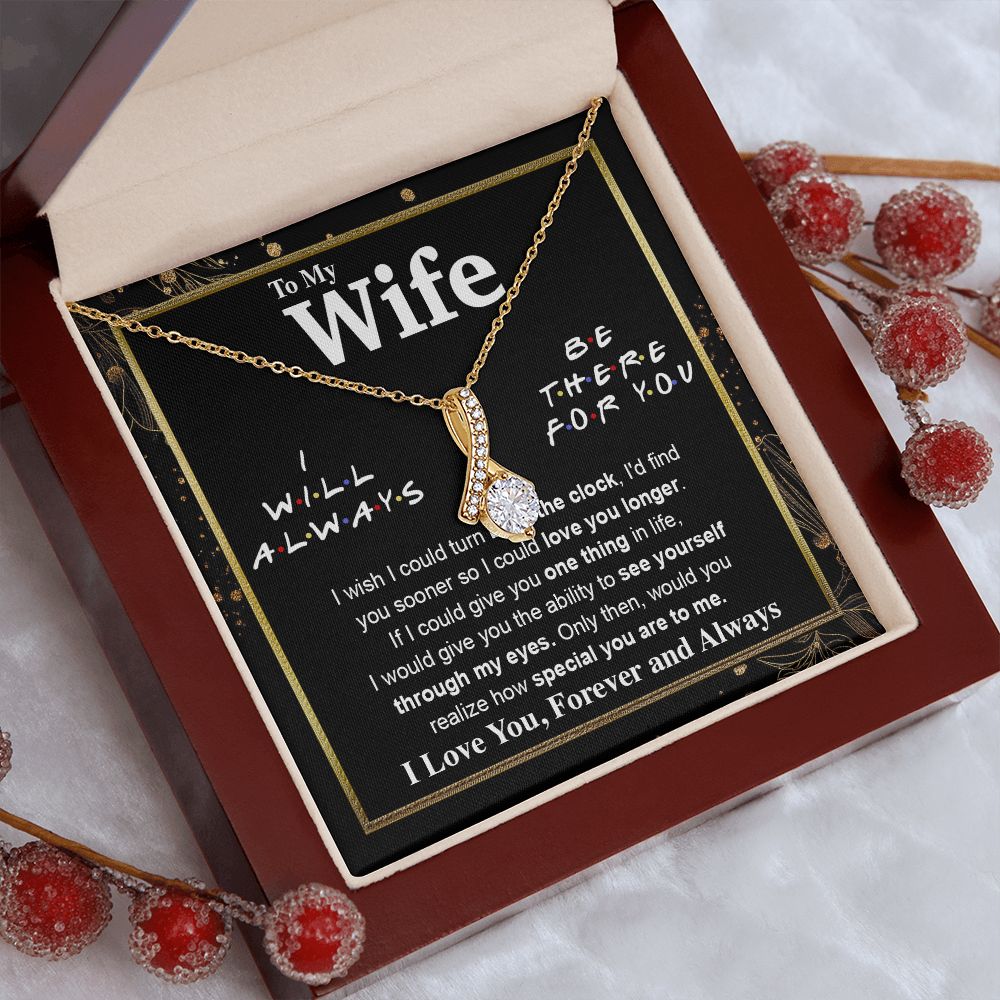 To My Wife Necklace To My Future Wife Necklace Gifts, Promise Necklace For Her, Fiance Gifts For Her, Wedding Necklace Gifts For Soulmate From Husband With Message Card Box LED, Soulmate Necklace For Women, To My Wife Necklace Allruing Necklace