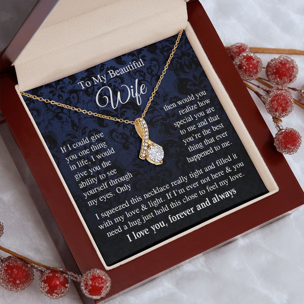 Wife Necklace Gift for Her, Soulmate Jewelry, Necklace for Future Wife, Valentine Anniversary Jewelry for Wife Necklace Gifts from Husband - Soulmate Gift Necklace with Message Card and Gift Box Allruing Necklace