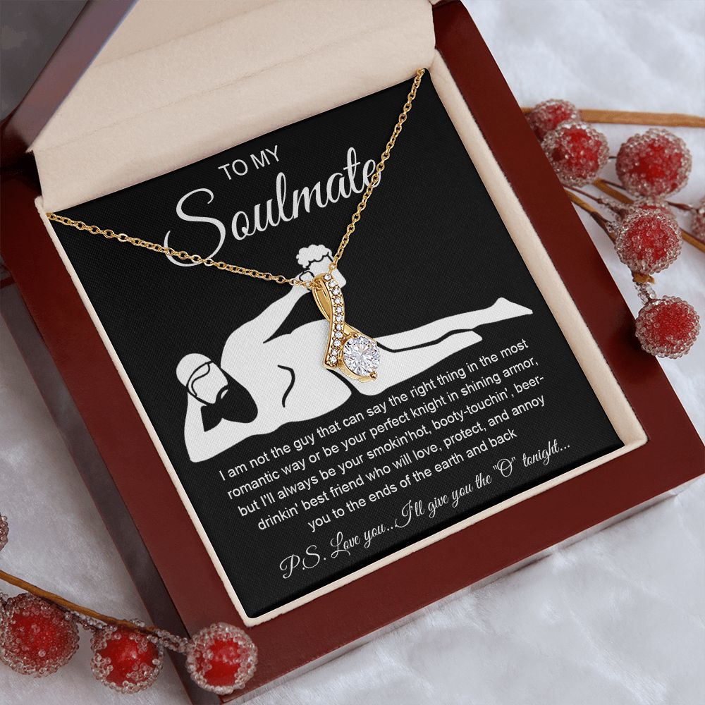 To My Soulmate Necklace For Women, Funny Gifts For Girlfriend,Valentine Christmas Presents For Girlfriend, Best Birthday Meaningful Gift Ideas For Wife, Women Romantic Jewelry For Her Anniversary Message Card and Gift Box Styles Allruing Necklace