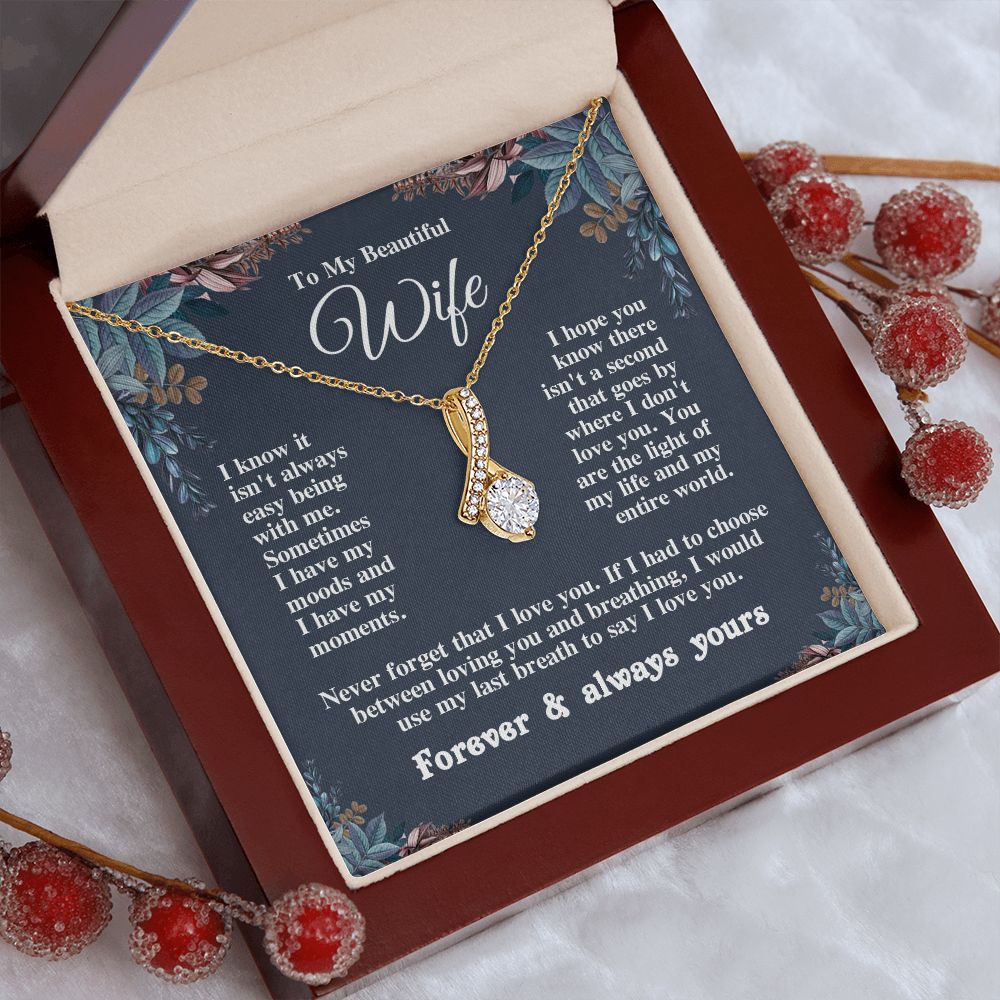 Valentine Gifts for Wife Necklace from Husband, Gifts for Wife from Husband, Birthday Gifts for Her Gifts Soulmate Message Card and Necklace Gift Box Gift Box Styles on Birthday, Wedding, Anniversary, Valentine Allruing Necklace