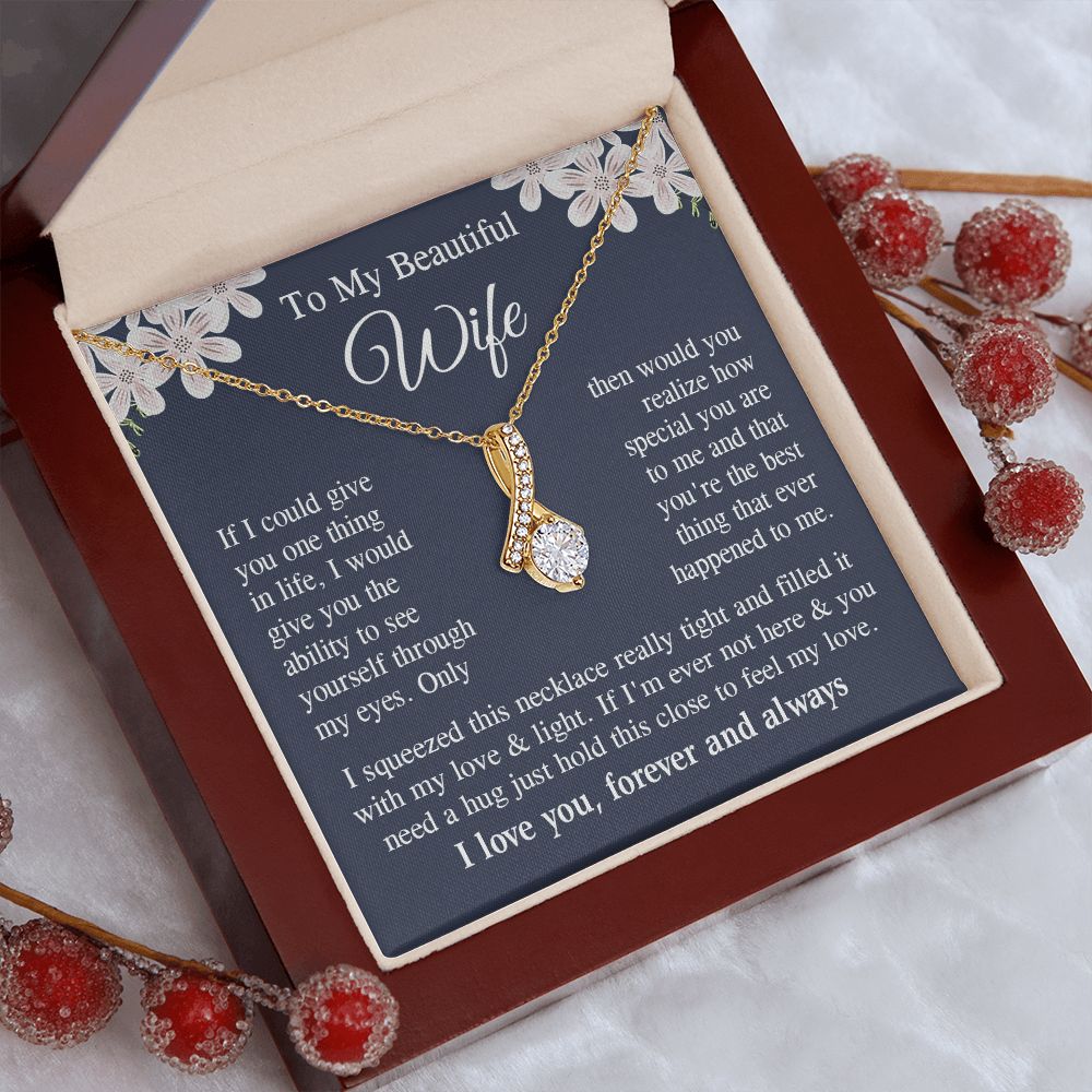Wife Necklace Gift for Her, Soulmate Jewelry, Necklace for Future Wife, Wedding Anniversary Jewelry for Wife Necklace Gifts from Husband - Soulmate Gift Necklace with Message Card and Gift Box Allruing Necklace