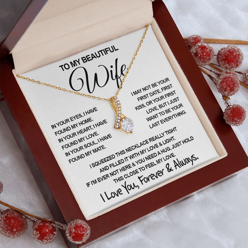 To My Beautiful Wife Necklace, Soulmate Jewelry For Women, Wife Necklace From Husband, Soulmate Birthday Gifts Necklace For Wife, Soulmate Gifts For Her, To My Future Wife Necklace Soulmate Allruing Necklace