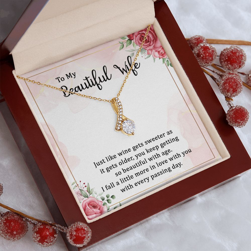 To My Wife Necklace Romantic Gifts For Her Unique Necklaces For Wife From Husband Cute Valentines Day Anniversary Birthday For Wife, Meaningful Necklace Message Card and Gift Box Styles on Birthday, Christmas, Anniversary Allruing Necklace