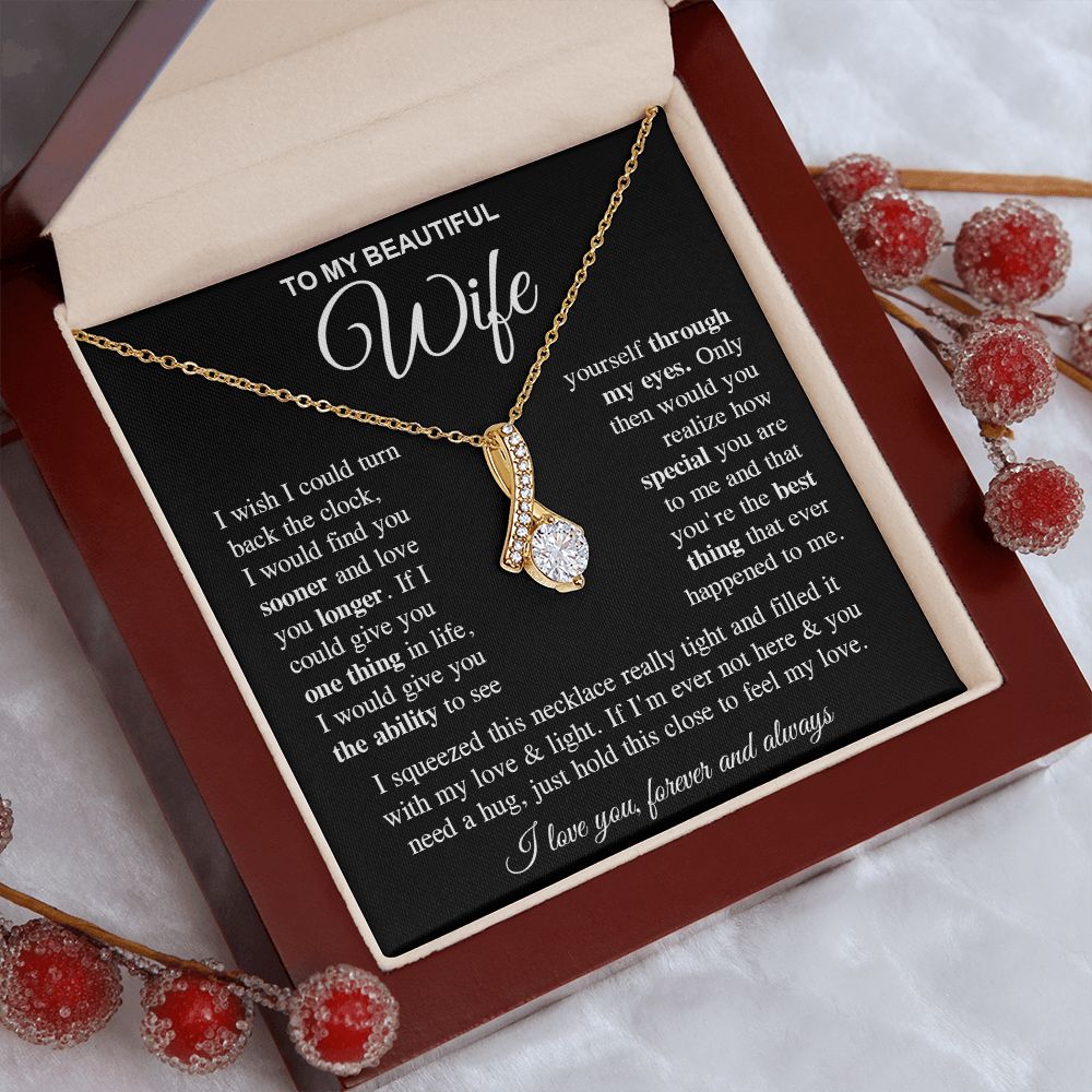 To My Soulmate Necklace Gift for Her, Wife Gifts From Husband, Necklaces For Wife From Husband To My Soulmate Necklace Message Card and Necklace Gift Box Gift Box Styles on Birthday, Wedding, Anniversary, Valentine Allruing Necklace