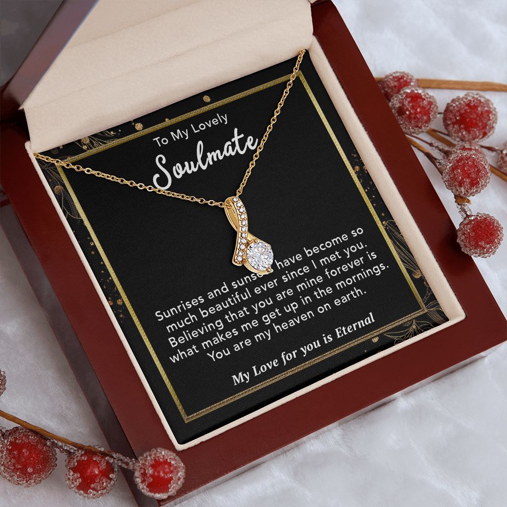 To My Lovely Soulmate Necklace Gift From Husband To My Badass Wife Pendant Jewelry with Message Card and Gift Box. Gift for Wife. Necklace Gift Set for Wife Necklace Gifts Box Gift Box Styles Allruing Necklace