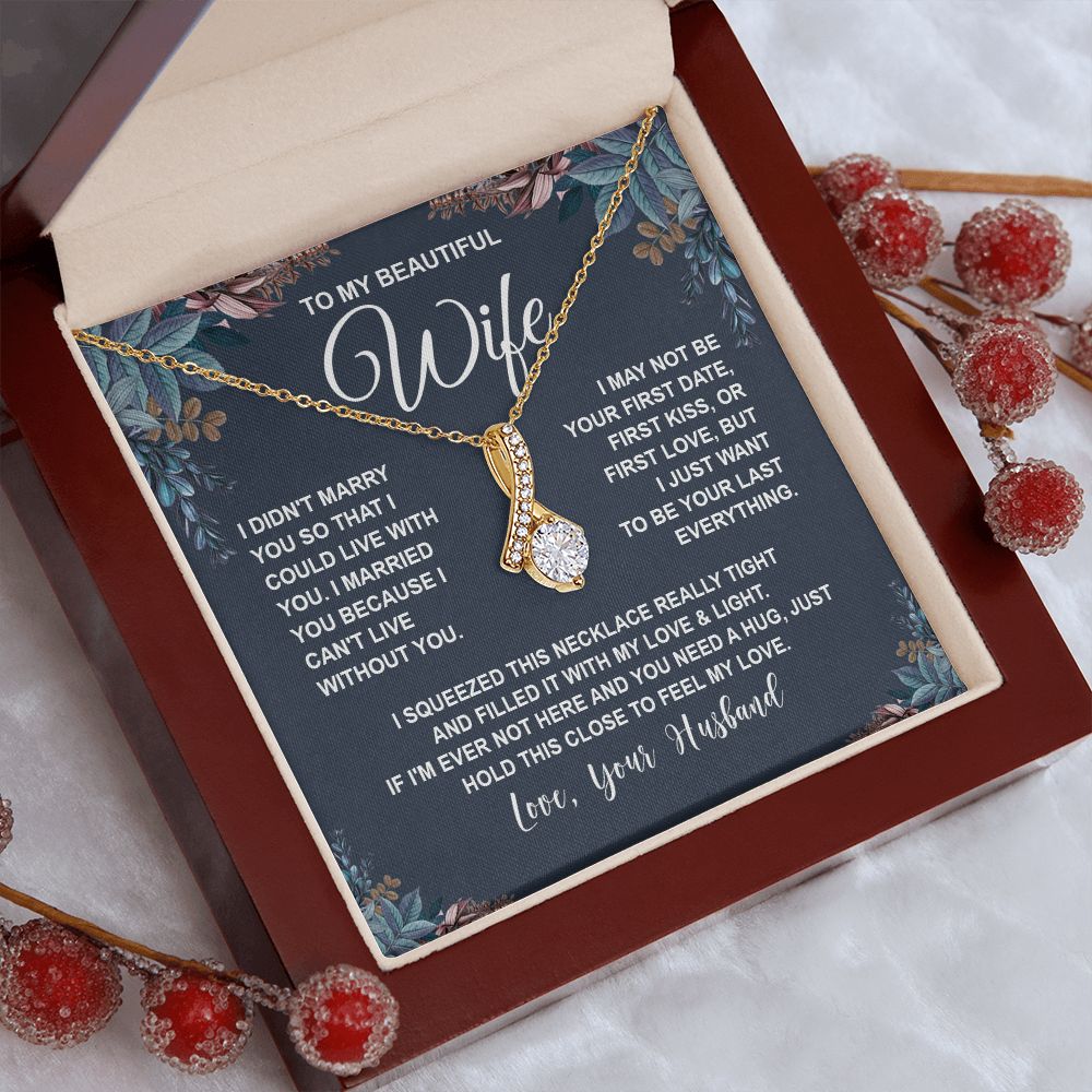 Wife Necklace Gifts From Husband, For Wife From Husband, Soulmate Gifts From Husband, Necklaces For Wife From Husband To My Wife Necklace Message Card and Necklace Gift Box Gift Box Styles on Birthday, Wedding, Anniversary, Valentine Allruing Necklace