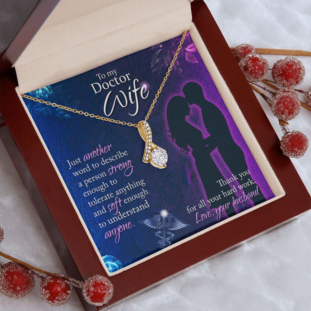 Couples Gifts,To My Doctor Wife Girlfriend Necklace Gifts From Husband, Wedding Anniversary Jewelry For Wife From Husband, Wife Birthday From Husband, To My Beautiful Wife Girlfriend Message Card and Gift Box styles On Birthday, Christmas, Anniversary All