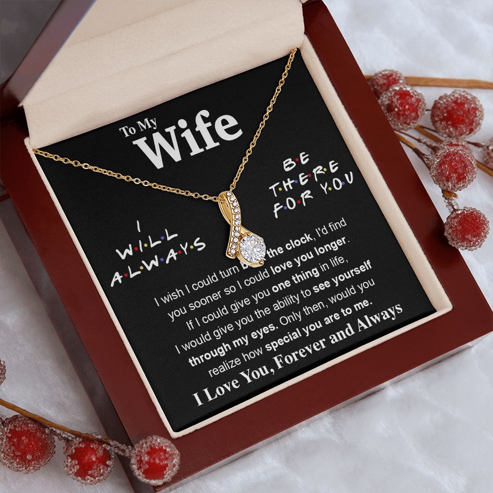 To My Wife Necklace To My Future Wife Necklace Gifts, Promise Necklace For Her, Fiance Gifts For Her, Valentine Gifts For Soulmate From Husband With Message Card Box LED, Soulmate Necklace For Women, To My Wife Necklace Allruing Necklace