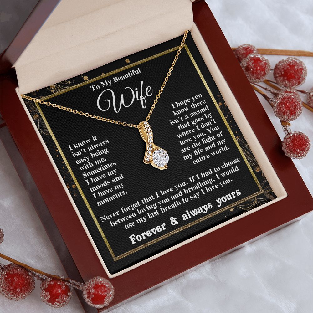 Gifts for Wife Necklace from Husband, Gifts for Wife from Husband, Birthday Gifts for Her Gifts Soulmate Message Card and Necklace Gift Box Gift Box Styles on Birthday, Wedding, Anniversary, Valentine Allruing Necklace