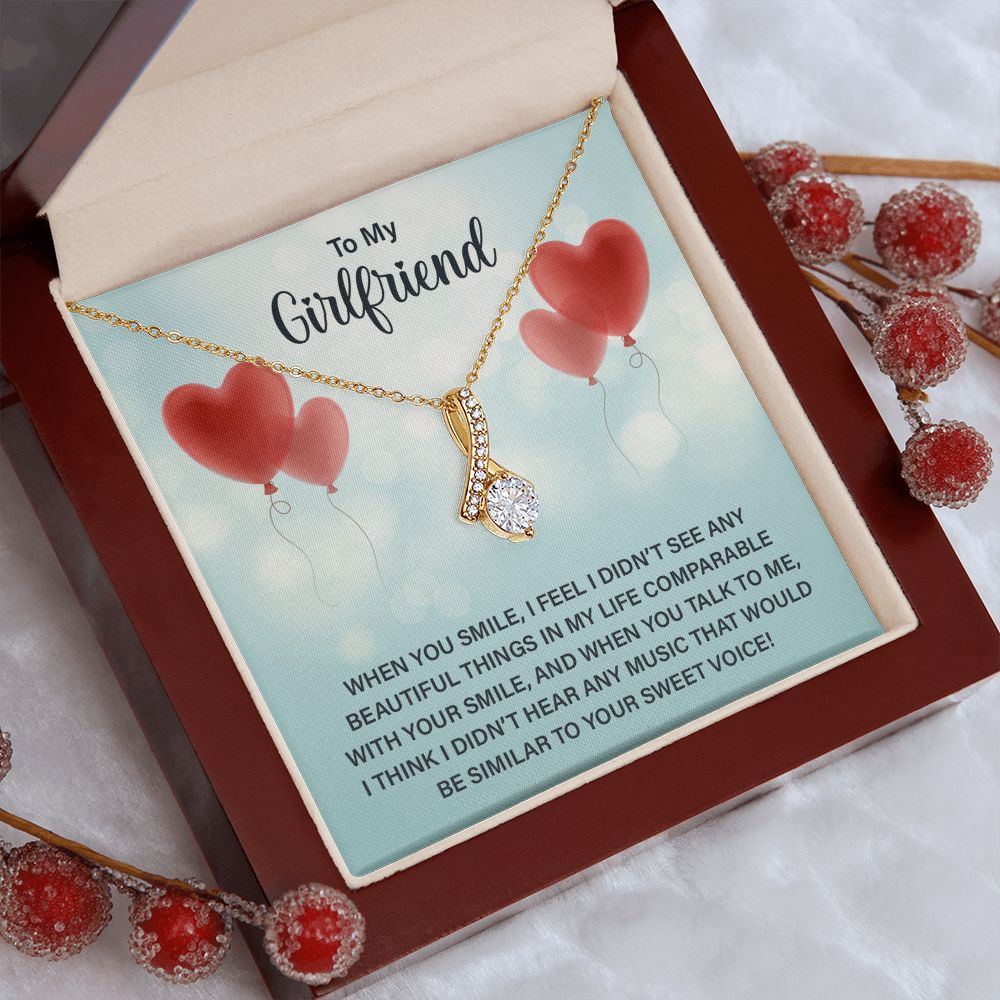 Love Knot Necklace To My Girlfriend Gifts From Boyfriend, Girlfriend Jewelry, Girlfriend Birthday Anniversary For Girlfriend Gift, Necklace Message Card and Gift Box Styles on Birthday, Christmas, Anniversary Allruing Necklace