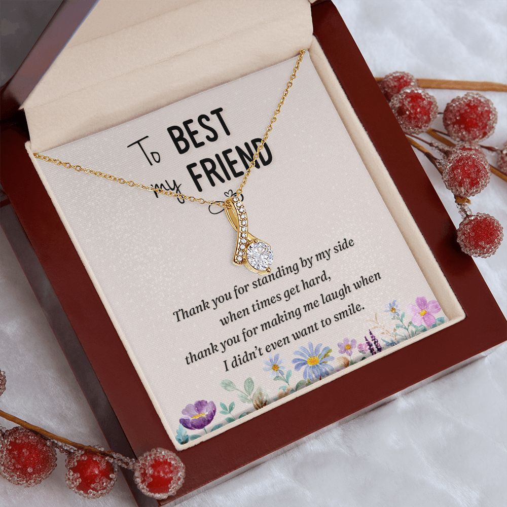 To My Best Friend On Her Wedding Day Necklace, Soul Sisters Necklace, BFF Necklace, Best Friend Gift Jewelry, Long Distance, Friends, Meaningful Necklace Message Card and Gift Box Styles on Birthday, Christmas, Anniversary  Allruing Necklace