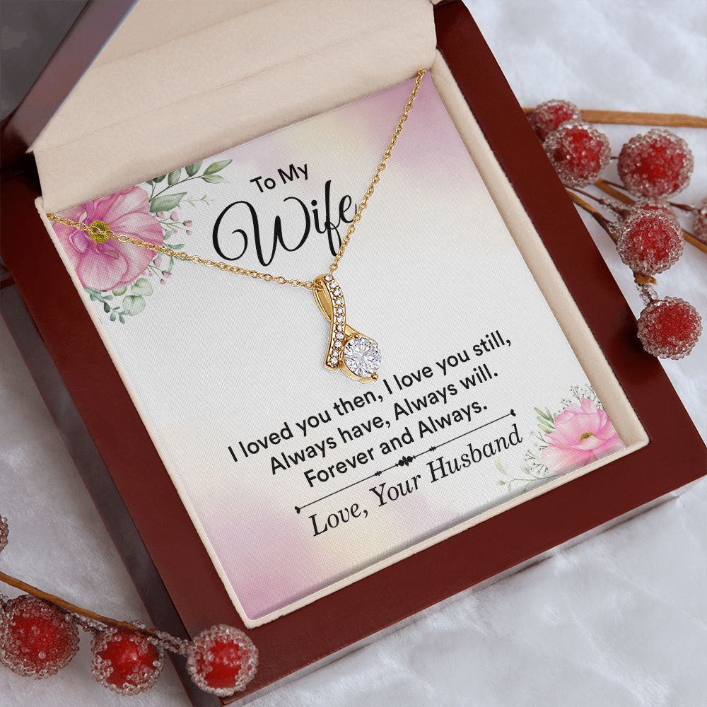 To My Wife Necklace, Wife Necklace, Wife Gift, WIfe Gift From Husband, Happy Anniversary, Meaningful Necklace Message Card and Gift Box Styles on Birthday, Christmas, Anniversary Allruing Necklace