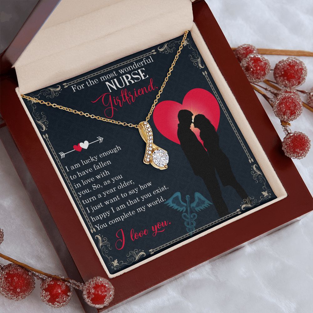 Couples Gifts, Nusre Wife Girlfriend Necklace Gifts From Husband, Wedding Anniversary Jewelry For Wife From Husband, Wife Birthday From Husband, To My Beautiful Girlfriend Message Card and Gift Box styles On Birthday, Christmas, Anniversary  Allruing Neck