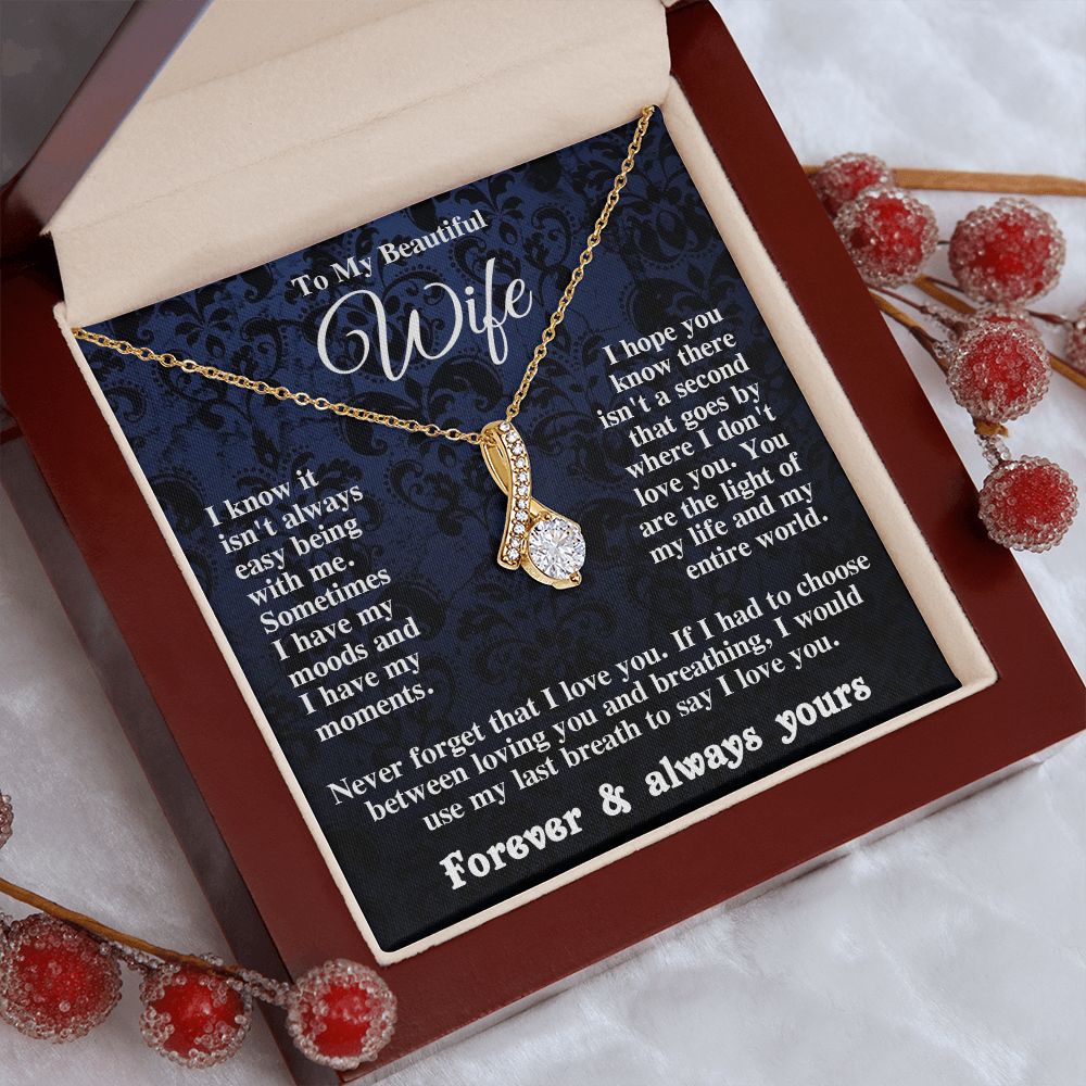Gifts for Wife Necklace from Husband, Gifts for Wife from Husband, Wedding Gifts for Her Gifts Soulmate Message Card and Necklace Gift Box Gift Box Styles on Birthday, Wedding, Anniversary, Valentine Allruing Necklace