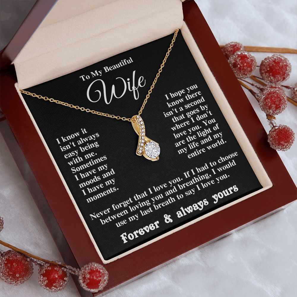 Gifts for Wife Necklace from Husband, Gifts for Wife from Husband, Anniversary Gifts for Her Gifts Soulmate Message Card and Necklace Gift Box Gift Box Styles on Birthday, Wedding, Anniversary, Valentine Allruing Necklace