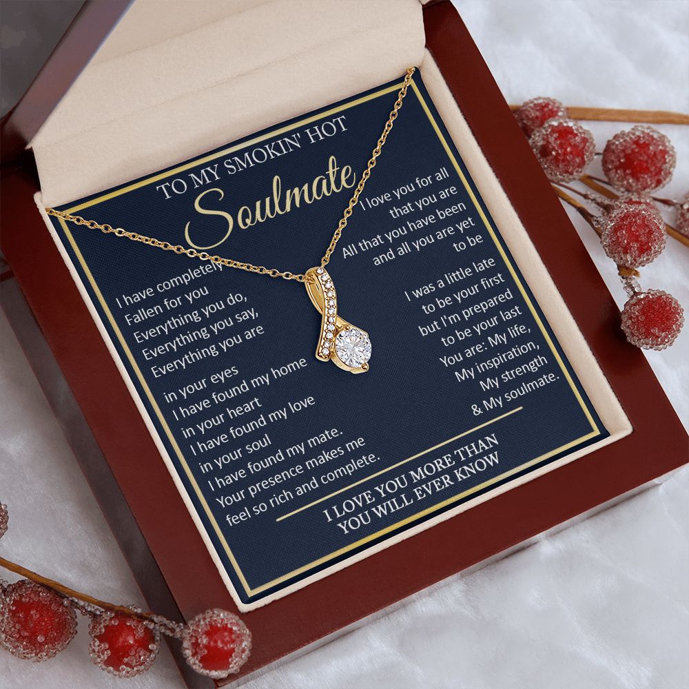 Couples Gifts, To My Smokin Hot Wife Necklace Gifts From Husband, Wedding Anniversary For Wife From Husband, To My Beautiful Wife, Necklace Custom Name Message Card and Gift Box Styles on Birthday, Christmas, Wedding, Anniversary Allruing Necklace