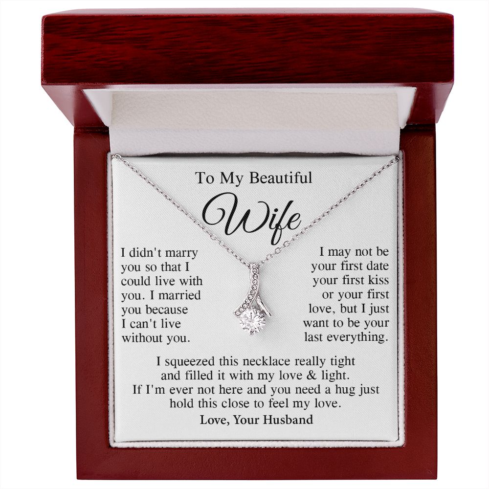 Wife Necklace Gift From Husband, Wedding Anniversary Romantic Gifts for Wife from Husband, Wife Birthday Gifts Message Card and Necklace Gifts Box Gift Box Styles on Birthday, Wedding, Anniversary, Valentine Allruing Necklace