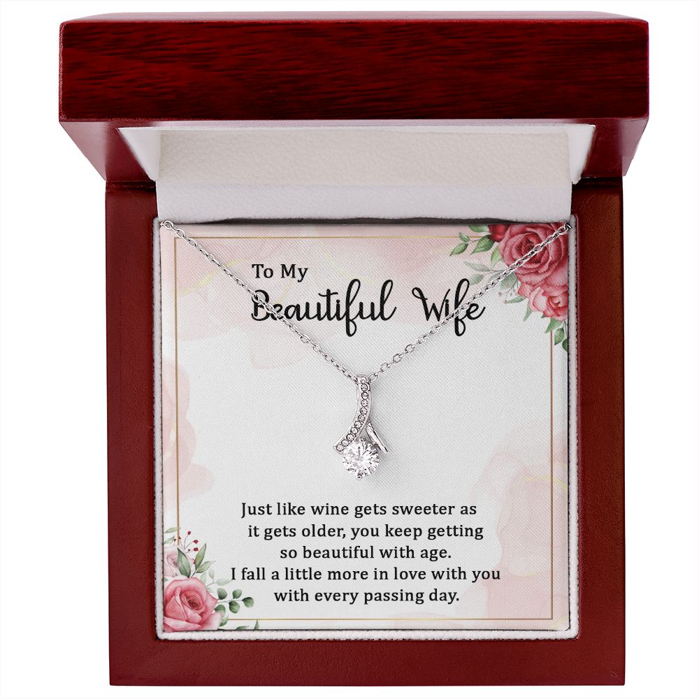 To My Wife Necklace Romantic Gifts For Her Unique Necklaces For Wife From Husband Cute Valentines Day Anniversary Birthday For Wife, Meaningful Necklace Message Card and Gift Box Styles on Birthday, Christmas, Anniversary Allruing Necklace