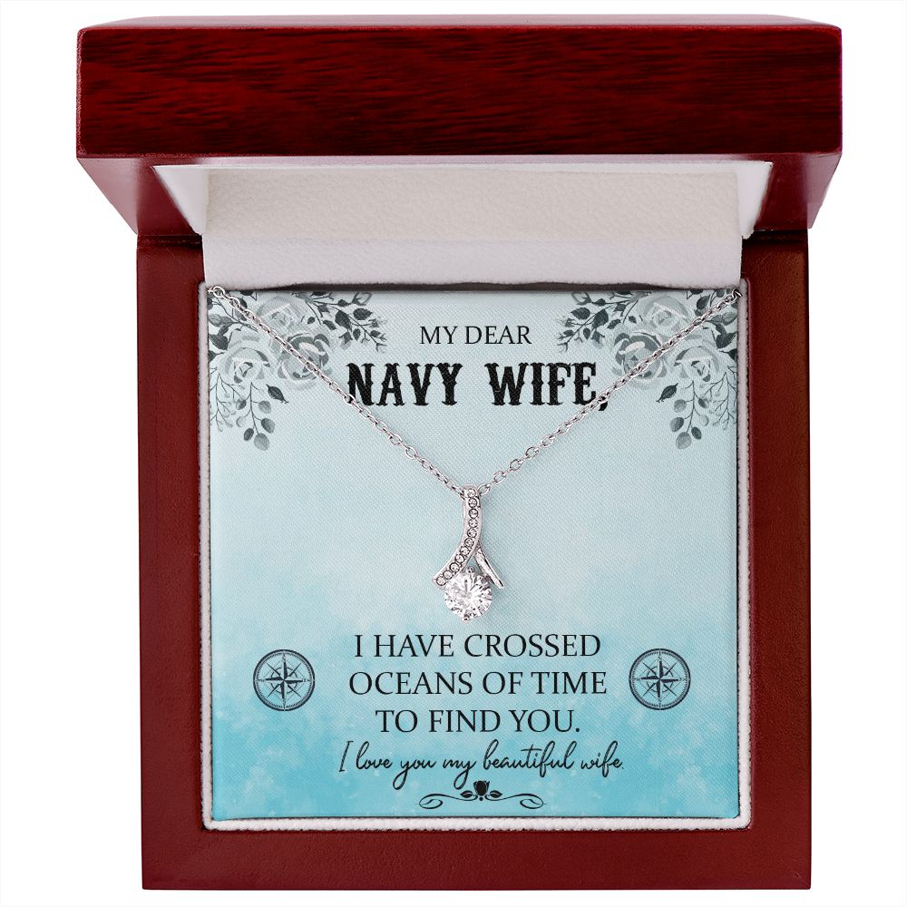 Couples Gifts, Dear Wife Necklace Gifts From Husband, Wedding Anniversary Jewelry For Wife From Husband, Wife Birthday From Husband, To My Beautiful Wife Girlfriend Message Card and Gift Box styles On Birthday, Christmas, Anniversary  Allruing Necklace