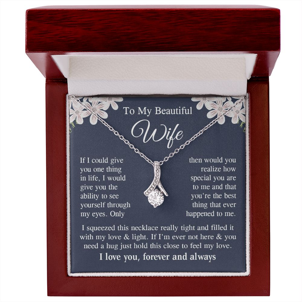 Wife Necklace Gift for Her, Soulmate Jewelry, Necklace for Future Wife, Wedding Anniversary Jewelry for Wife Necklace Gifts from Husband - Soulmate Gift Necklace with Message Card and Gift Box Allruing Necklace