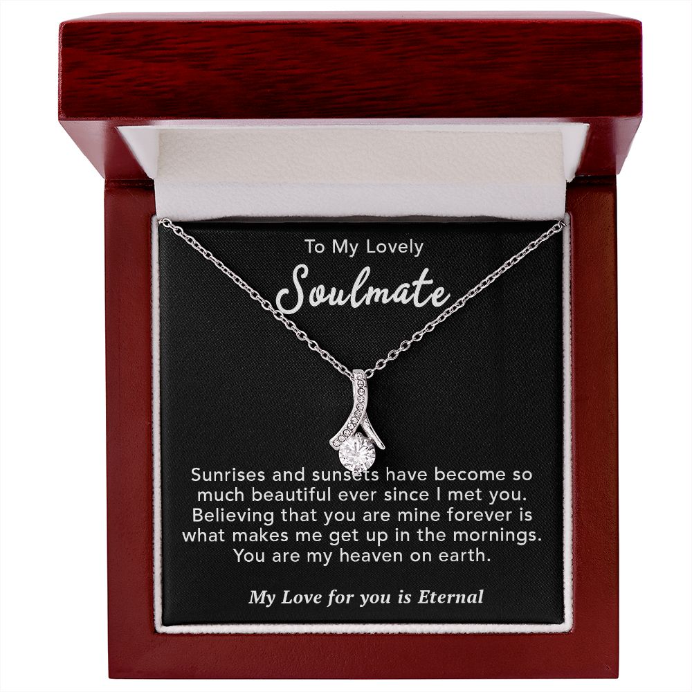 To My Lovely Soulmate Necklace Gift From Husband To My Badass Wife Pendant Valentine Jewelry with Message Card and Gift Box. Gift for Wife. Necklace Gift Set for Wife Necklace Gifts Box Gift Box Styles Allruing Necklace