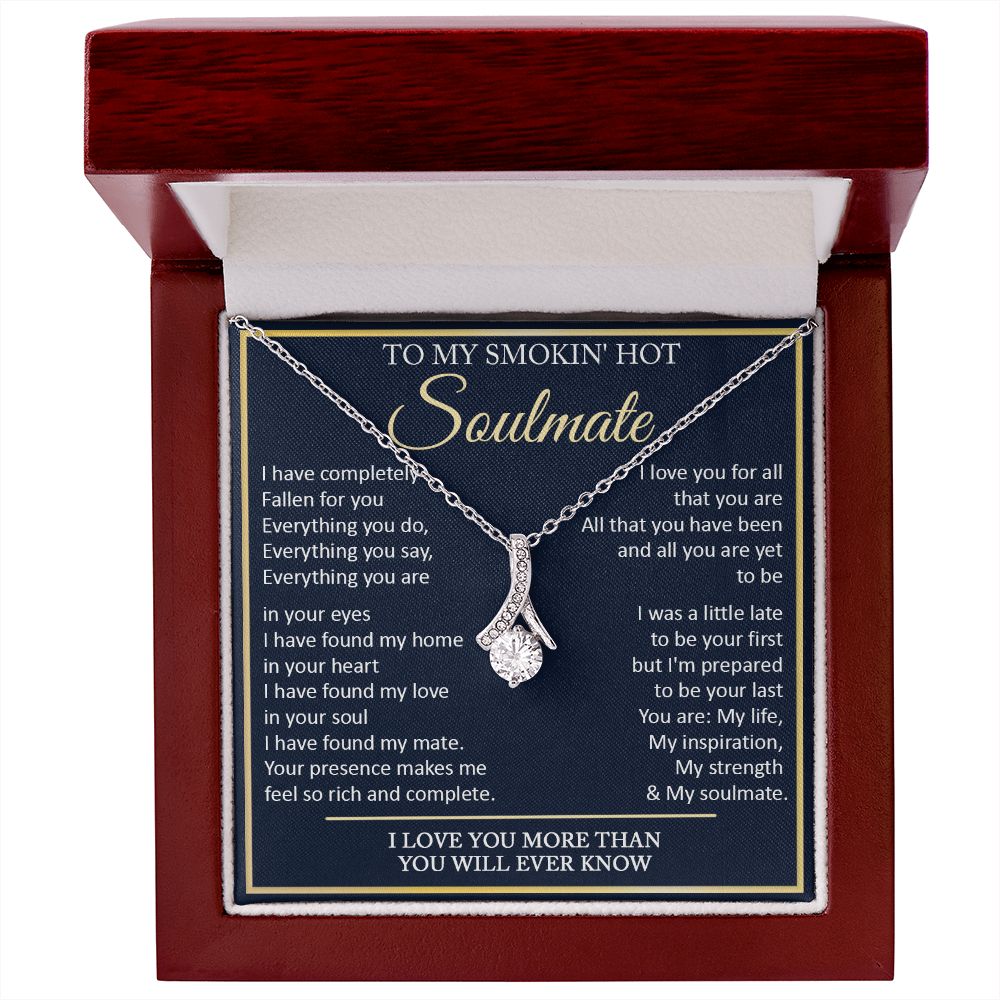 Couples Gifts, To My Smokin Hot Wife Necklace Gifts From Husband, Wedding Anniversary For Wife From Husband, To My Beautiful Wife, Necklace Custom Name Message Card and Gift Box Styles on Birthday, Christmas, Wedding, Anniversary Allruing Necklace